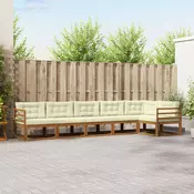 Set vanjskih sofa s jastukom 6 pcs Prirodna i krem