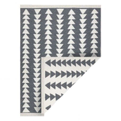 eoshop Preproga TWIN 22994 geometrijska, trikotniki bombažna, dvostranska, okolju prijazna s krajci - antracitna/krem ( - Velikost: 100x200 cm)