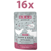 Grau GP Adult vlažna hrana za macke, piletina & teletina, 16 x 125 g