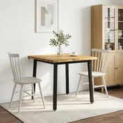 vidaXL 80 x 80 x 75 cm Masiven les akacije Bela in črna Kvadrat