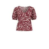 WE Fashion Majica  temno rdeča / off-bela