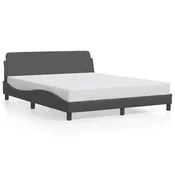 Vidaxl Posteljni okvir Dover siv 160x200 cm umetno usnje