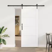 vidaXL Drsna vrata ORKDAL Bela in črna 83 x 202 cm Trdna borovina