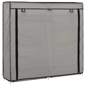 vidaXL Omarica za čevlje s pokrivalom blago 115x28x110 cm siva
