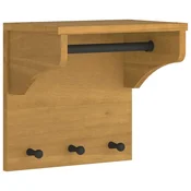 Vidaxl Stenski obešalnik za plašče SANDNES 43x30x42 cm les borovega