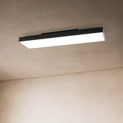 Lucande LED stropna svetilka Leicy, črna, 100 cm, RGBIC, CCT - Dnevna soba/jedilnica - Sodobni - črna, bela - Kovina