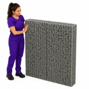 Vidaxl Gabionska stena s pokrovi iz pocinkanega jekla 100x20x150 cm