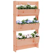 shumee vidaXL Stenski sadilnik, 3-nadstropni, 60x18,5x110 cm, les duglazije