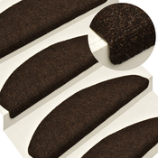 Prostirke za stepenice, samoljepljive, 10 kom, 65x21x4 cm, smede, poluokrugle, velike