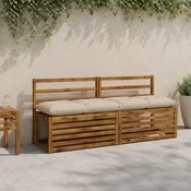 vidaXL Blazina za klop VIANEN 100% poliester Krem 160 x 40 x 12 cm