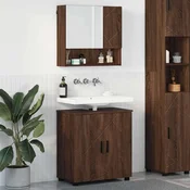 vidaXL Komplet pohištva za kopalnico 2 pcs Rjavi hrast 61 x 35 x 64 cm