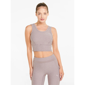 Light purple womens sports cropped tank top Puma Studio Yogini - Women