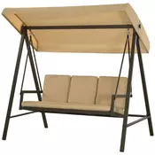 Homestar Vrtna gugalnica za 3 osebe z nastavljivim baldahinom 200x125x175 cm bež
