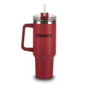 Termo skodelica za avto s slamico 1200 ml Burgundy