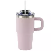 Termovka s slamico MIAU - vijolična, 600 ml