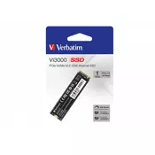 SSD (unutarnja memorija), 1 TB, PCIe NVMe M2, 3300/1300 MB/s, VERBATIM Vi3000 49375