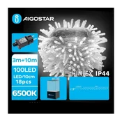 Aigostar - LED spoljašnji novogodišnji svetlosni lanac 100xLED/8 funkcija 13m IP44 hladno bela
