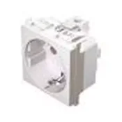 Šuko 220V strujna uticnica sa uzemljenjem - modul dim. 45x45mm (2M) bele boje NFP02GE