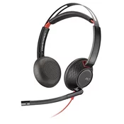 Blackwire 5220 - Headset - Head-band - Calls & Music - Black - Red - Binaural - In-line control unit