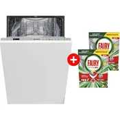 Indesit Ugradna mašina za sudove DSIO 3M24 C S + Fairy Kapsule za pranje sudova Platinum Plus Lemon x 2 pakovanja