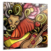 shumee STEKLENA PLOŠČA ZA KUHINJO 60x65 Bull