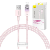 Fast Charging cable Baseus USB-A to Lightning Explorer Series 1m, 2.4A, pink (6932172628994)