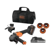 BLACK+DECKER Kotni brusilnik 115 mm z dodatno opremo BCG6L8D2S