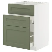 METOD / MAXIMERA Pod.element sudop. i 3front/2fioke, bela/Axstad sivozelena, 60x60 cm