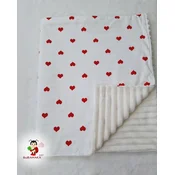 Bubamara037 Pokrivac za bebe Srca, Beli