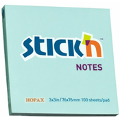 Samoljepivi listici Stickn - 76 x 76 mm, plavi pastel, 100 listova