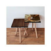 Hanah Home Sklapajuci Stocic 2 Komada 2SHP479 - Braon