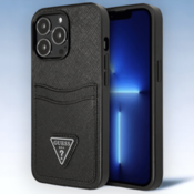 Guess Ovitek Guess Saffiano Triangle Logo za iPhone 13 Pro - črna (GUHCP13LPSATPK)