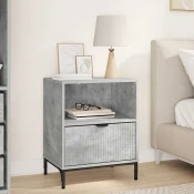 vidaXL Nočna omarica Betonsko siva 49 x 36 x 61 cm Konstruiran les