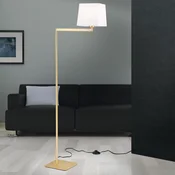 ORION Carlton tekstilna podna lampa, mat mesing - Dnevni boravak/blagovaonica - Moderan - bijela - Metal
