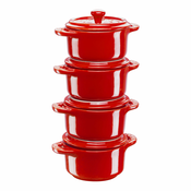 Pekač, 10 cm, set 4, rdeča, keramika, Staub