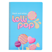 Školska bilježnica Black&White Lolly Pop - B5, 2 teme, 80 listova
