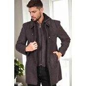 PLT8335 DEWBERRY MENS COAT-DIAGONAL BLACK-ANTHRACITE-2