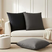 vidaXL Prevleka za blazino 2 kos HEERLEN Temno siva 70 x 70 cm Blago