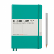 Notebook Medium (A5) Hardcover, 249 Numbered Pages, Dotted, Emerald