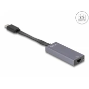 Omrežni adapter DELOCK, USB-C na 2.5Gb LAN, slim, črni
