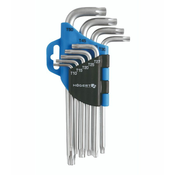 Hoegert HT1W814 Set ključev Torx, 9-delni, CrV, T10/T15/T20/T25/T27/T30/T40/T45/T50