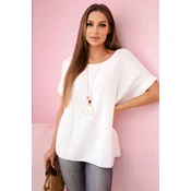 Kesi Włoski Muslin blouse with a necklace white