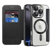 Etui SmartMag Book z Magsafe tehnologijo in RFID denarnico za iPhone 16 Pro Max - black