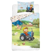 shumee Bambusova posteljnina za otroško posteljico 100x135 Kmečki traktor modre barve
