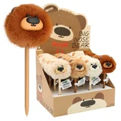 JUNIOR gel pisalo Big Nose Bear PomPom 0,7 mm medvedek - modro polnilo (mešanica/cena 1 kos)