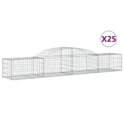 Vidaxl Obokane gabion košare 25 kosi 300x50x40/60 cm pocinkano železo