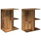 Vidaxl Nočna omarica 2 kosa starinski les 46,5x29x61 cm inženirski les
