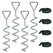 Homestar Set vijakov za pritrditev tal 4 kosi 32x8 cm srebrna