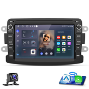 JUNSUN 7 Avtoradio Android 13 s CarPlay za Renault Dacia Duster Sandero Lada | GPS Navigacija, Wi-Fi, Bluetooth, DAB+, SWC, USB,FM,64GB, (22127983)