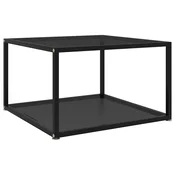 Stolic za kavu crni 60 x 60 x 35 cm od kaljenog stakla